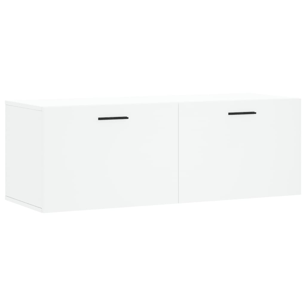 Mobile a Parete Bianco 100x36,5x35 cm in Legno Multistrato | homemem39