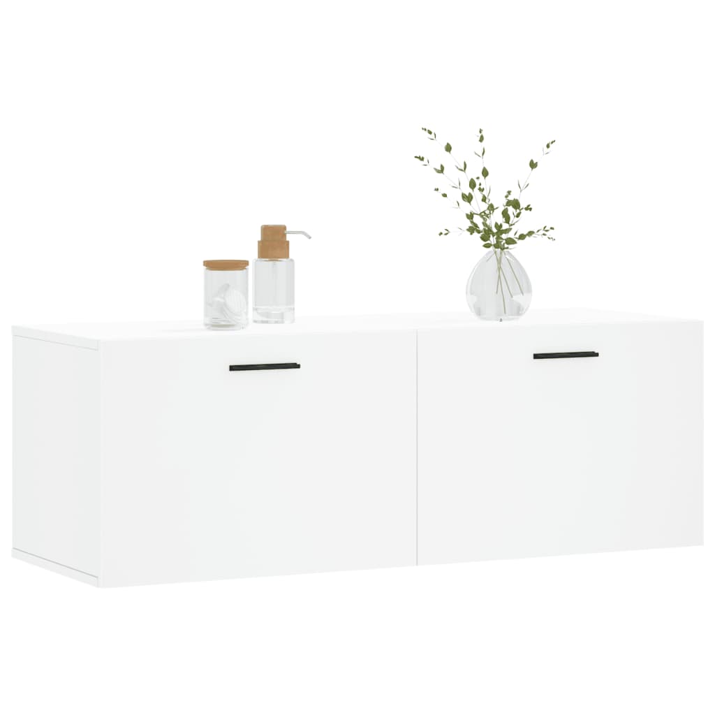 Mobile a Parete Bianco 100x36,5x35 cm in Legno Multistrato | homemem39