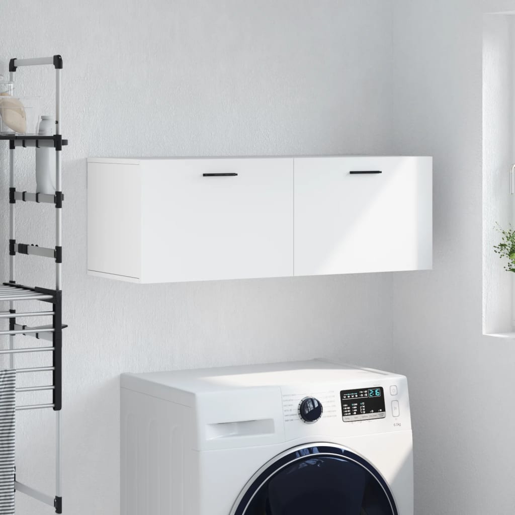 Mobile a Parete Bianco 100x36,5x35 cm in Legno Multistrato | homemem39