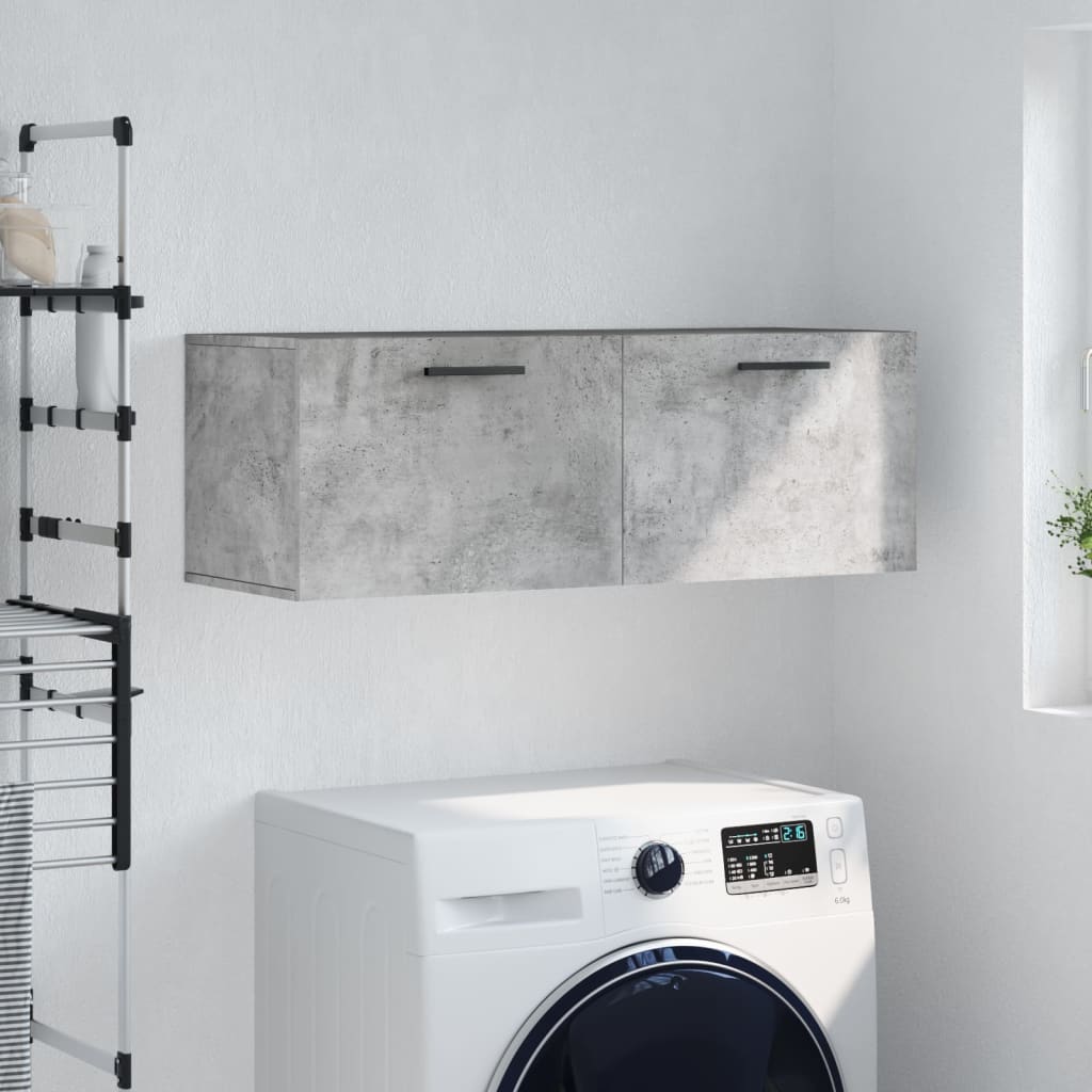 Mobile a Parete Grigio Cemento 100x36,5x35 cm Legno Multistrato | homemem39