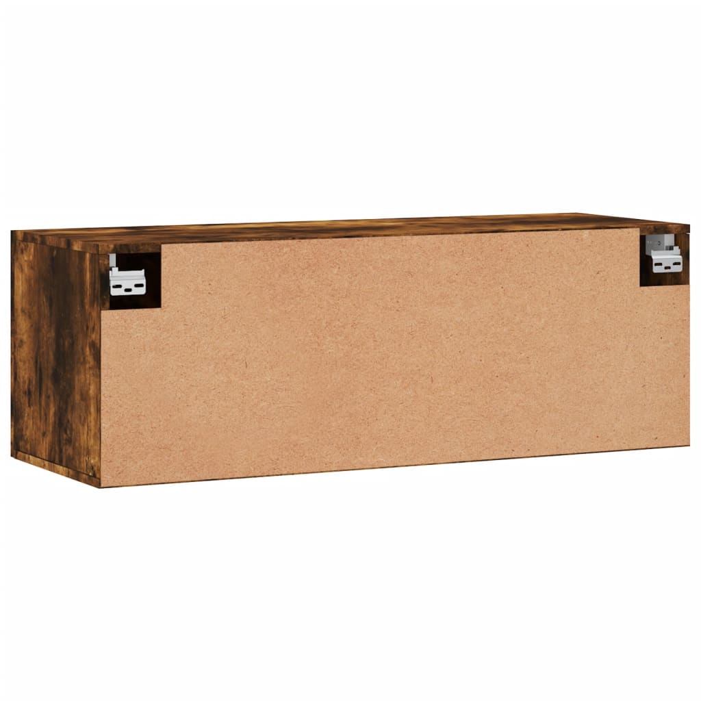 Mobile a Parete Rovere Fumo 100x36,5x35 cm in Legno Multistrato | homemem39
