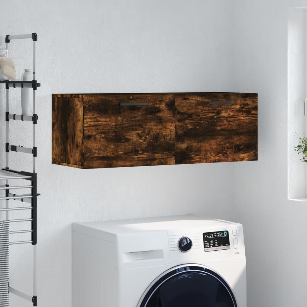 Mobile a Parete Rovere Fumo 100x36,5x35 cm in Legno Multistrato | homemem39