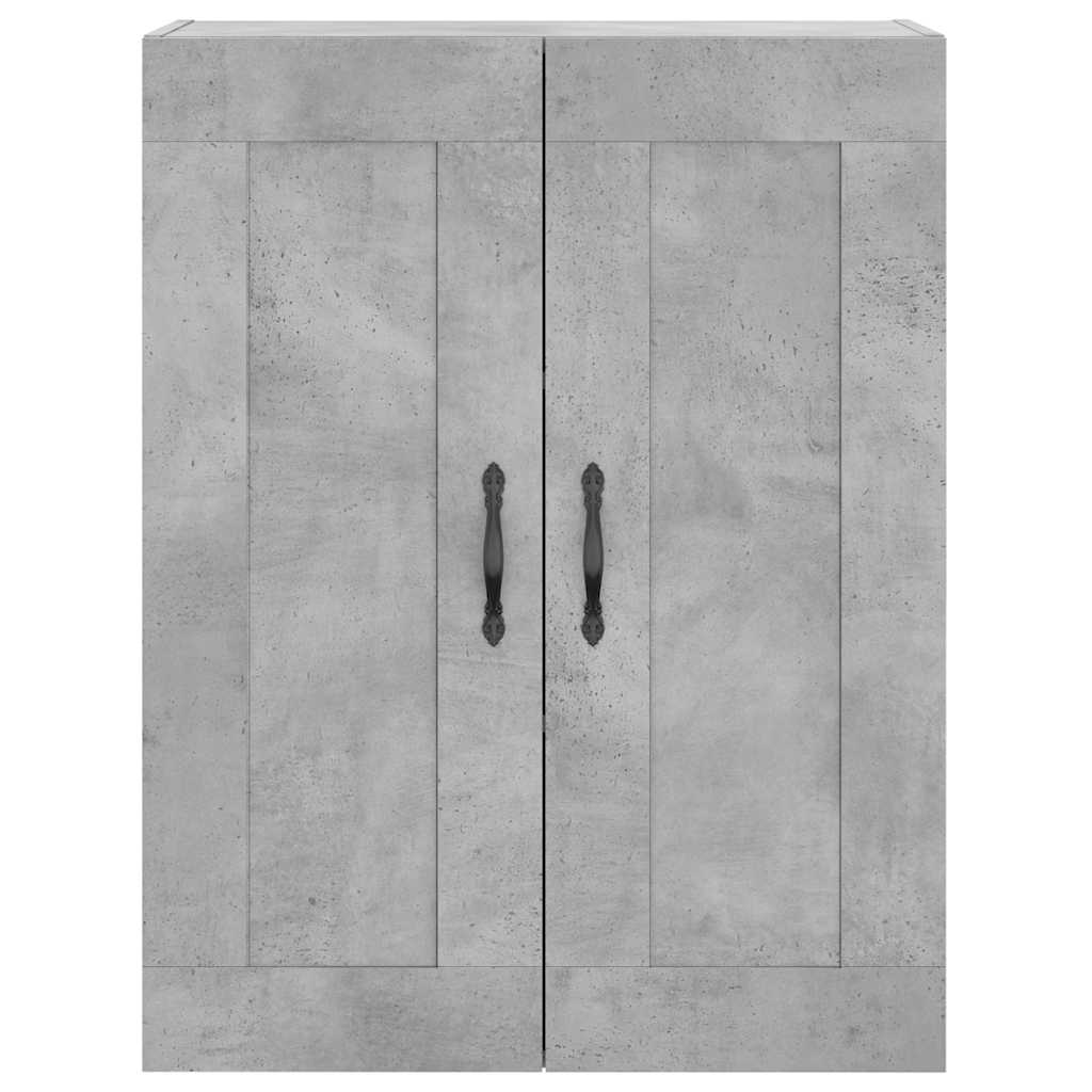 Mobile a Parete Grigio Cemento 69,5x34x90 cm Legno Multistrato