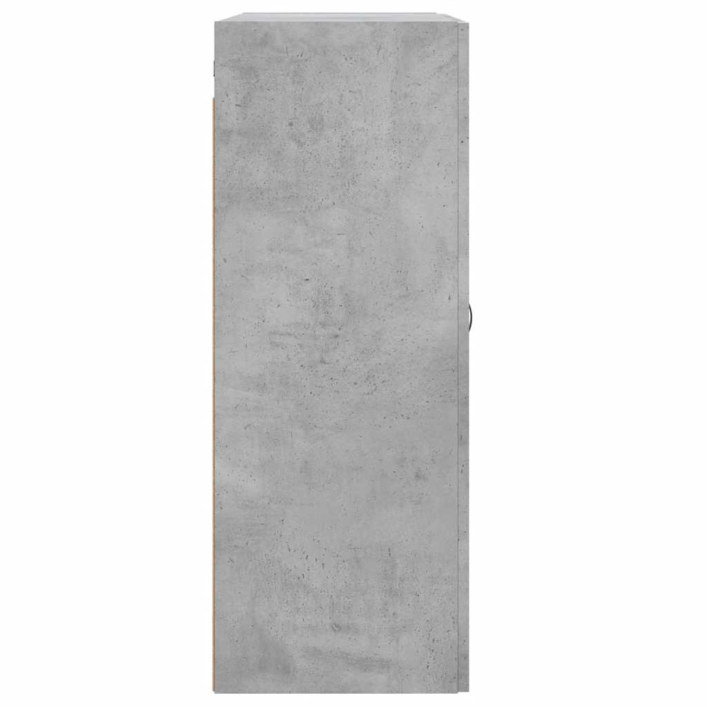 Mobile a Parete Grigio Cemento 69,5x34x90 cm Legno Multistrato