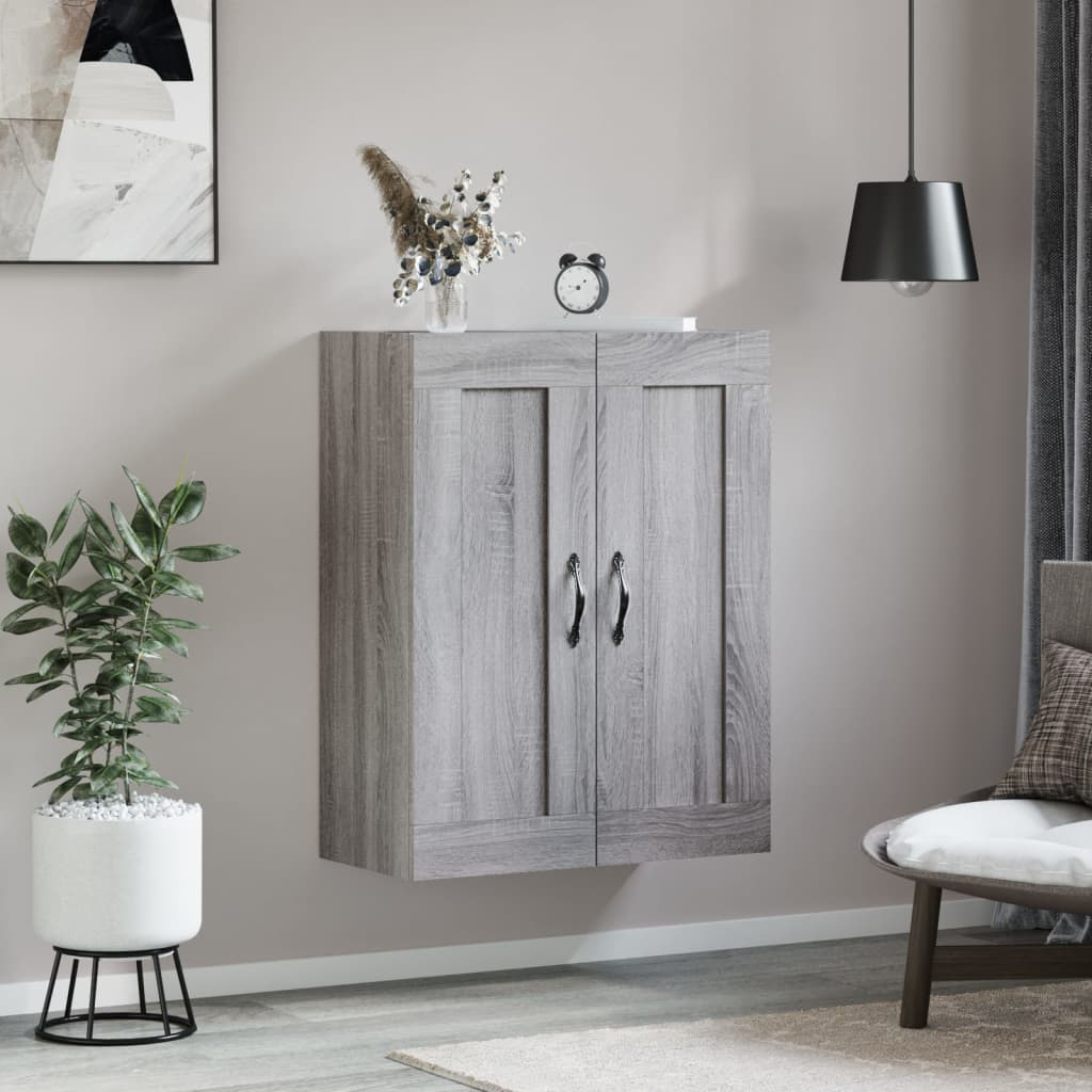 Mobile a Parete Grigio Sonoma 69,5x34x90 cm Legno Multistrato - homemem39