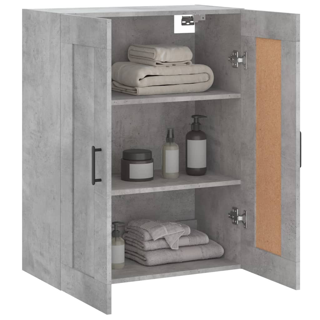 Mobile a Parete Grigio Cemento 69,5x34x90 cm Legno Multistrato - homemem39