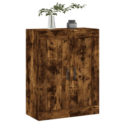 Smoked Oak Wall Cabinet 69.5x34x90 cm in Multilayer Wood