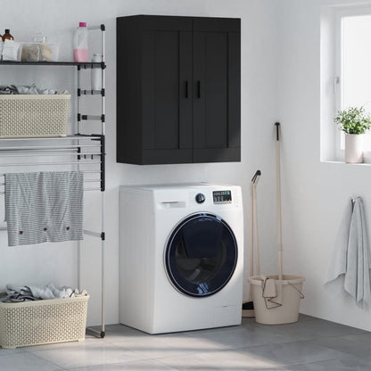 Mobile a Parete Nero 69,5x34,90 cm in Legno Multistrato - homemem39