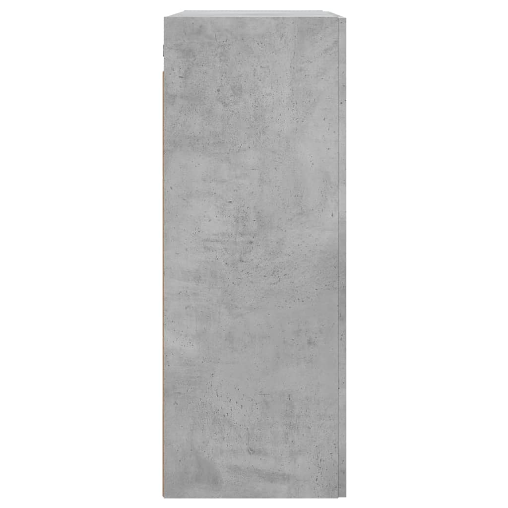 Mobile a Parete Grigio Cemento 69,5x34x90 cm Legno Multistrato