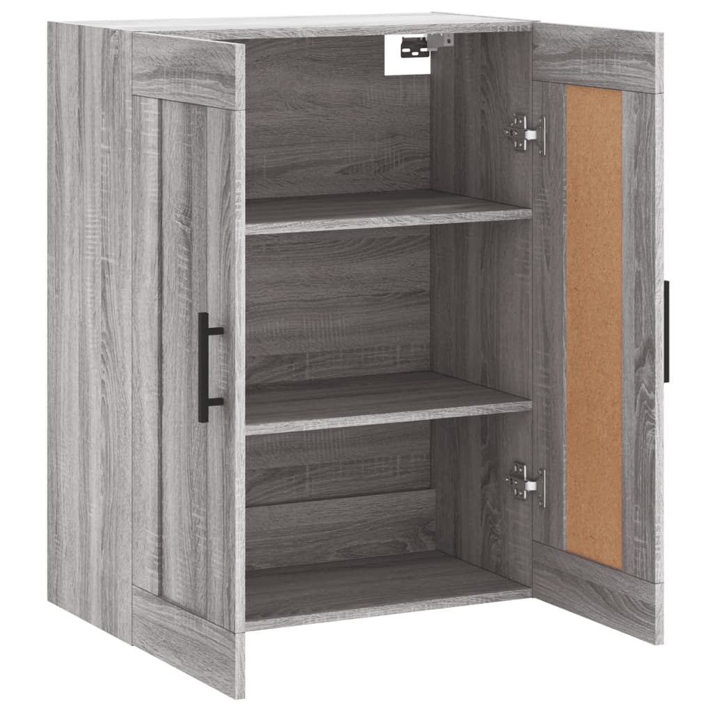 Mobile a Parete Grigio Sonoma 69,5x34x90 cm Legno Multistrato