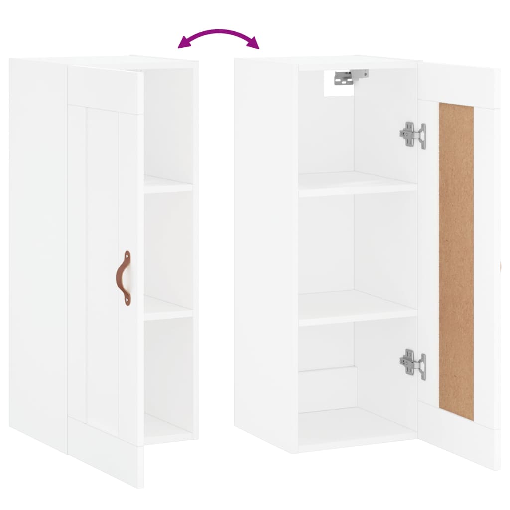 Mobile a Parete Bianco 34,5x34x90 cm in Legno Multistrato - homemem39