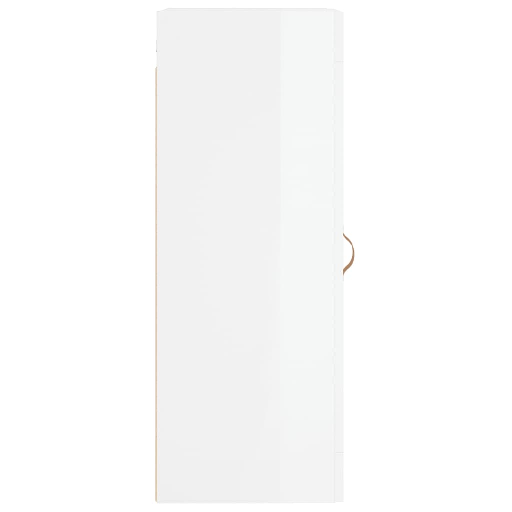 Mobile Parete Bianco Lucido 34,5x34x90 cm in Legno Multistrato - homemem39