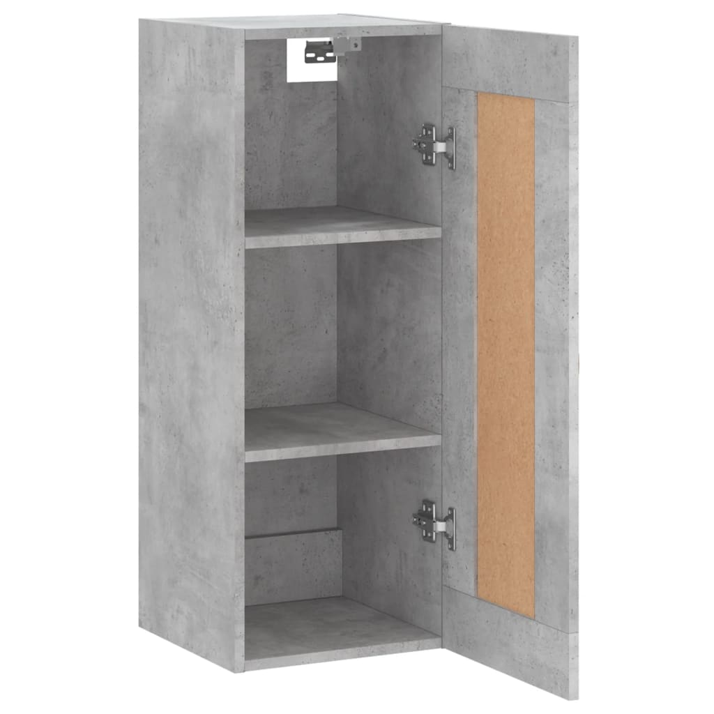 Zementgrauer Wandschrank 34,5x34x90 cm Mehrschichtholz