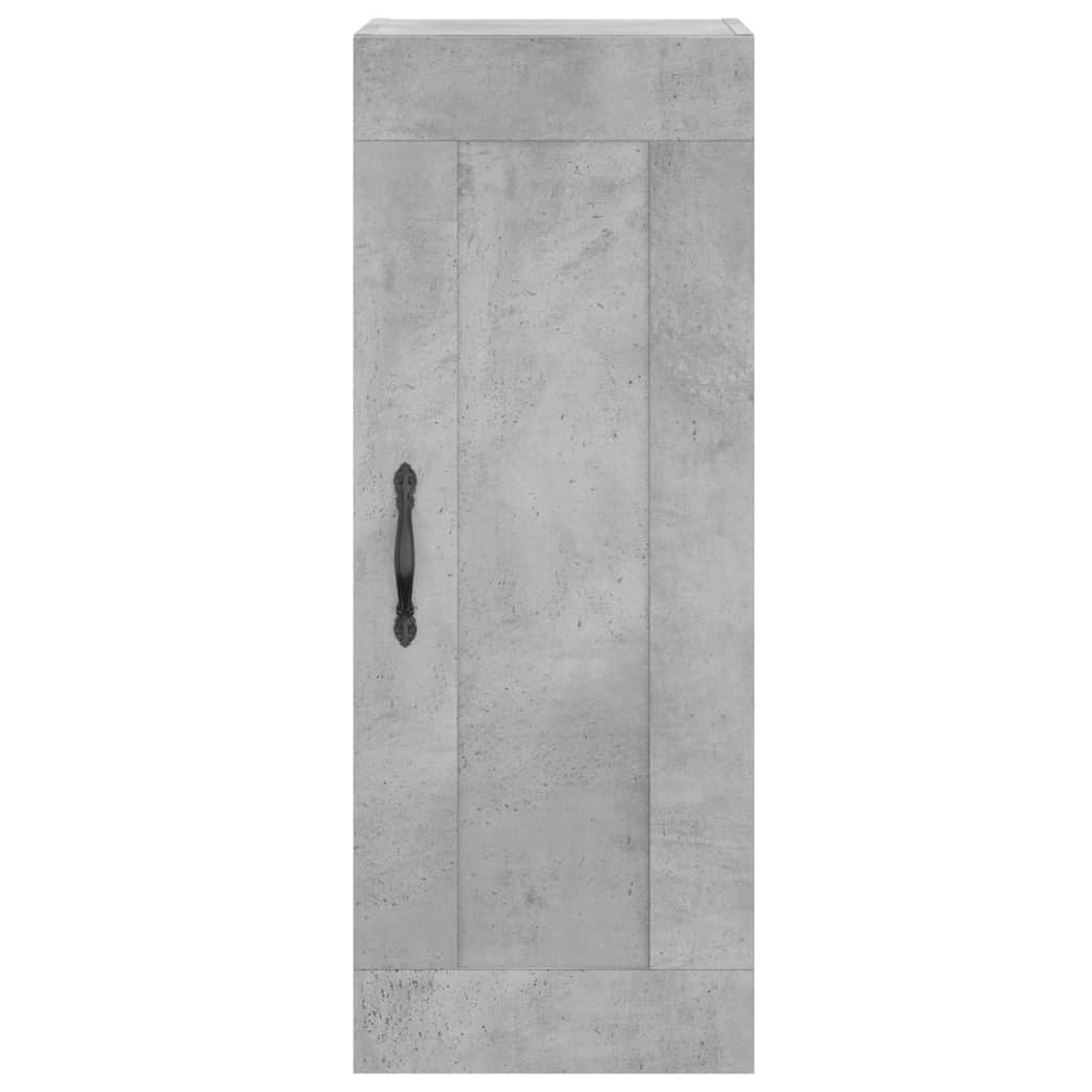 Mobile a Parete Grigio Cemento 34,5x34x90 cm Legno Multistrato