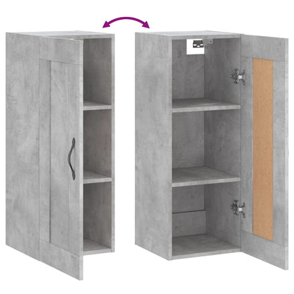 Zementgrauer Wandschrank 34,5x34x90 cm Mehrschichtholz