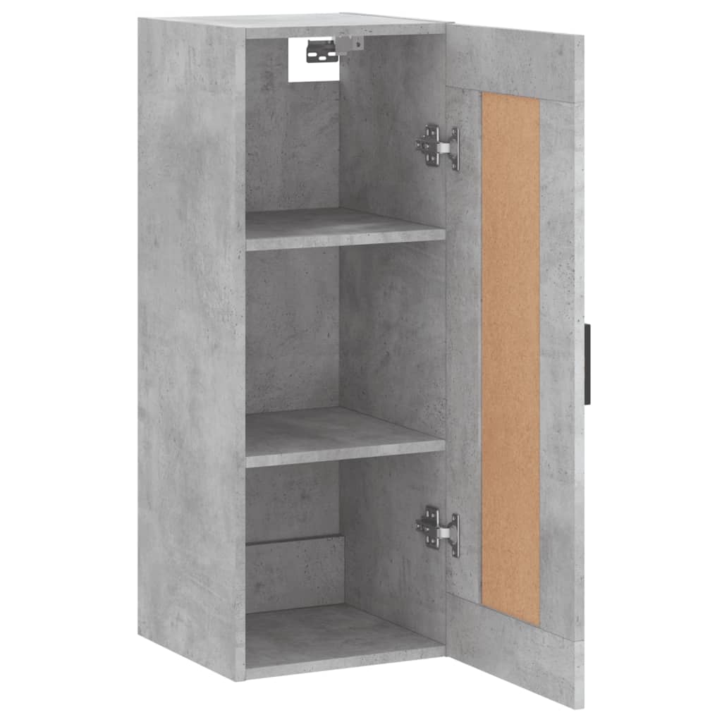 Mobile a Parete Grigio Cemento 34,5x34x90 cm Legno Multistrato - homemem39