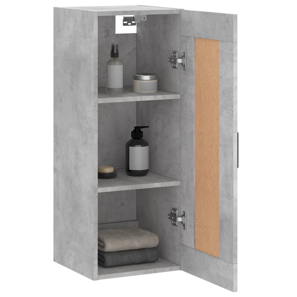 Mobile a Parete Grigio Cemento 34,5x34x90 cm Legno Multistrato - homemem39