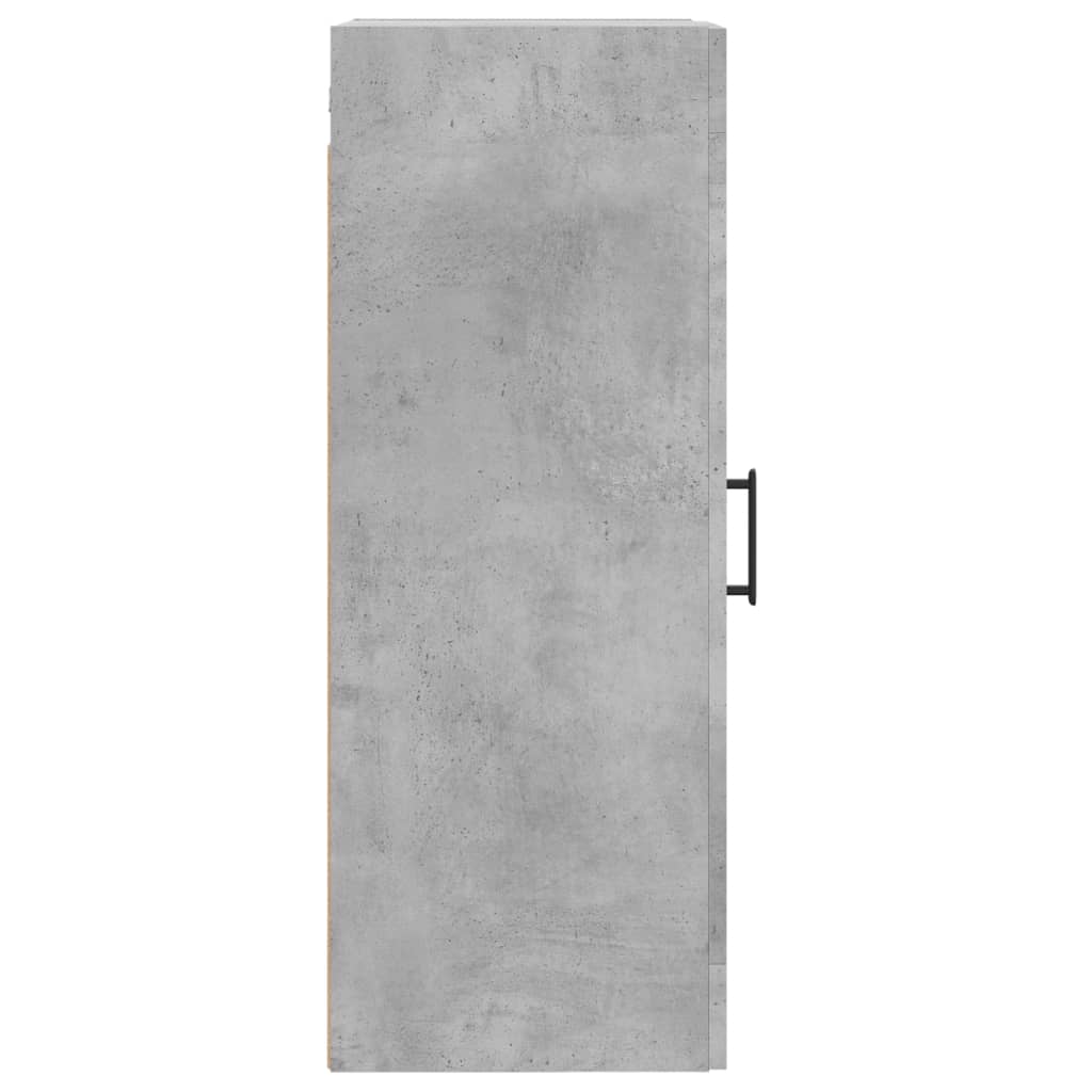 Mobile a Parete Grigio Cemento 34,5x34x90 cm Legno Multistrato