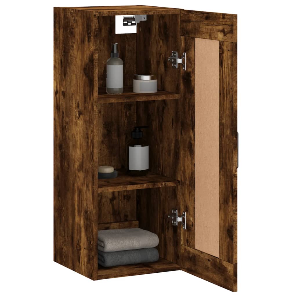 Mobile a Parete Rovere Fumo 34,5x34x90 cm in Legno Multistrato - homemem39
