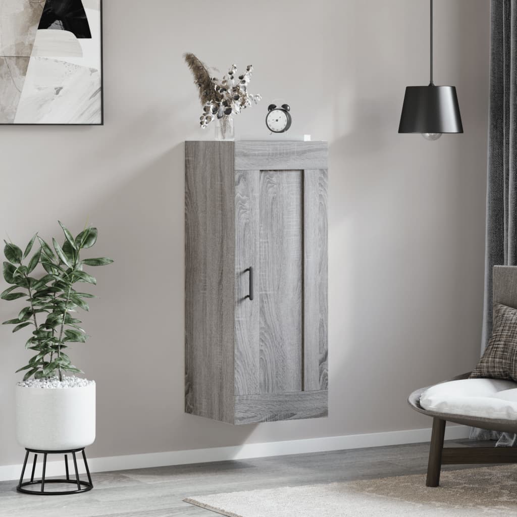 Mobile a Parete Grigio Sonoma 34,5x34x90 cm Legno Multistrato | homemem39
