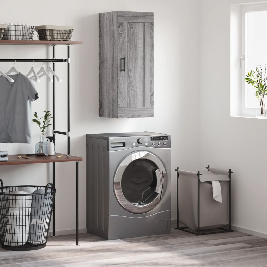 Mobile a Parete Grigio Sonoma 34,5x34x90 cm Legno Multistrato | homemem39