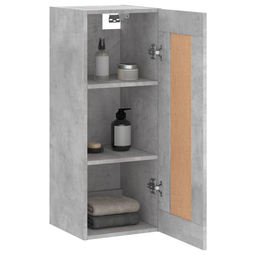 Mobile a Parete Grigio Cemento 34,5x34x90 cm Legno Multistrato | homemem39