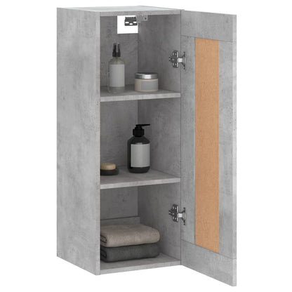 Mobile a Parete Grigio Cemento 34,5x34x90 cm Legno Multistrato | homemem39