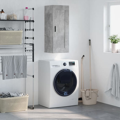 Mobile a Parete Grigio Cemento 34,5x34x90 cm Legno Multistrato | homemem39