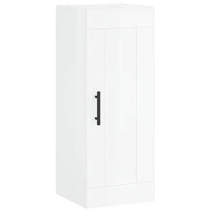 Mobile Parete Bianco Lucido 34,5x34x90 cm in Legno Multistrato - homemem39