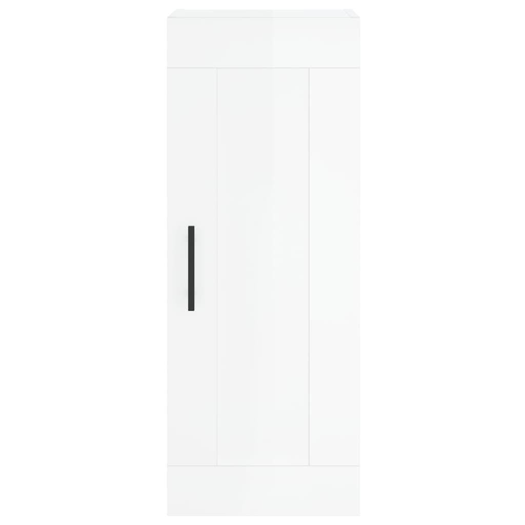 Mobile Parete Bianco Lucido 34,5x34x90 cm in Legno Multistrato - homemem39