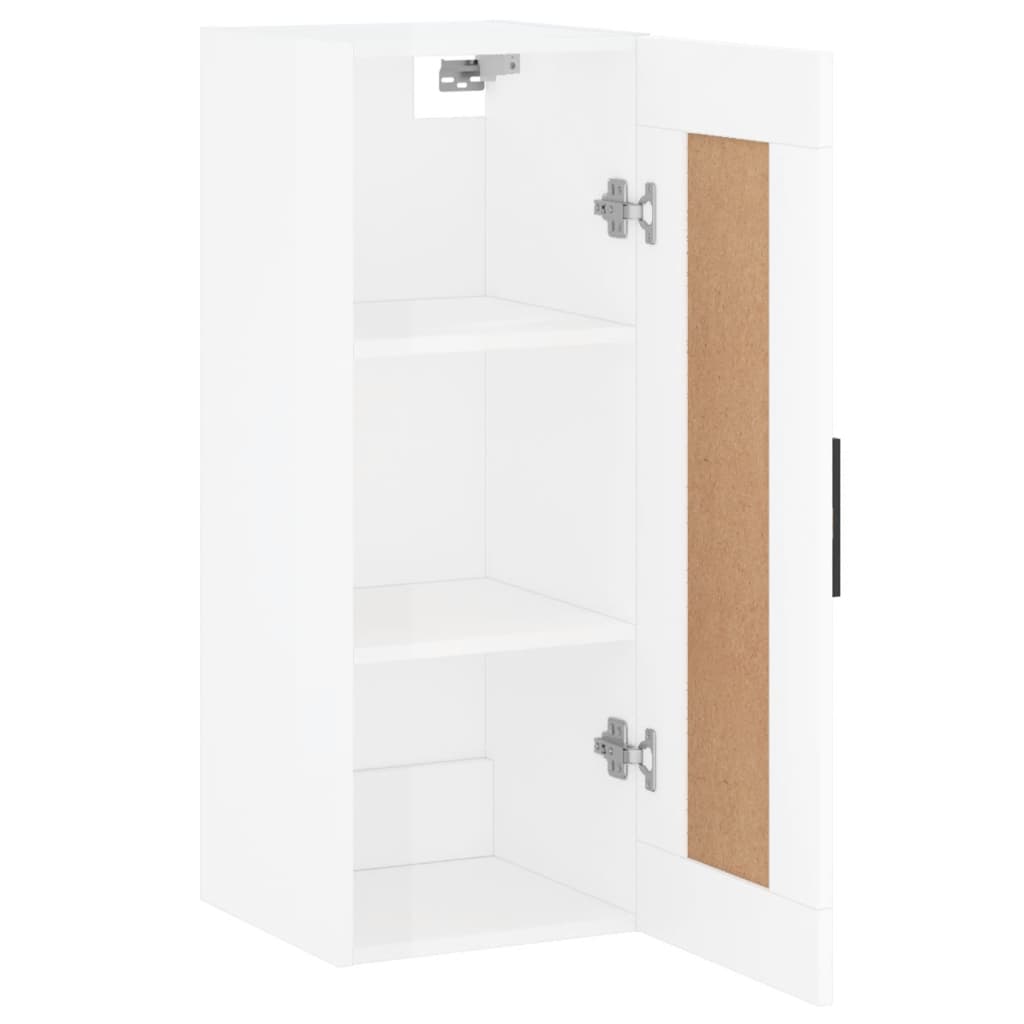Mobile Parete Bianco Lucido 34,5x34x90 cm in Legno Multistrato - homemem39