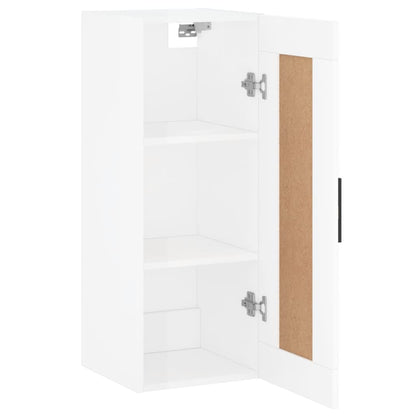 Mobile Parete Bianco Lucido 34,5x34x90 cm in Legno Multistrato - homemem39