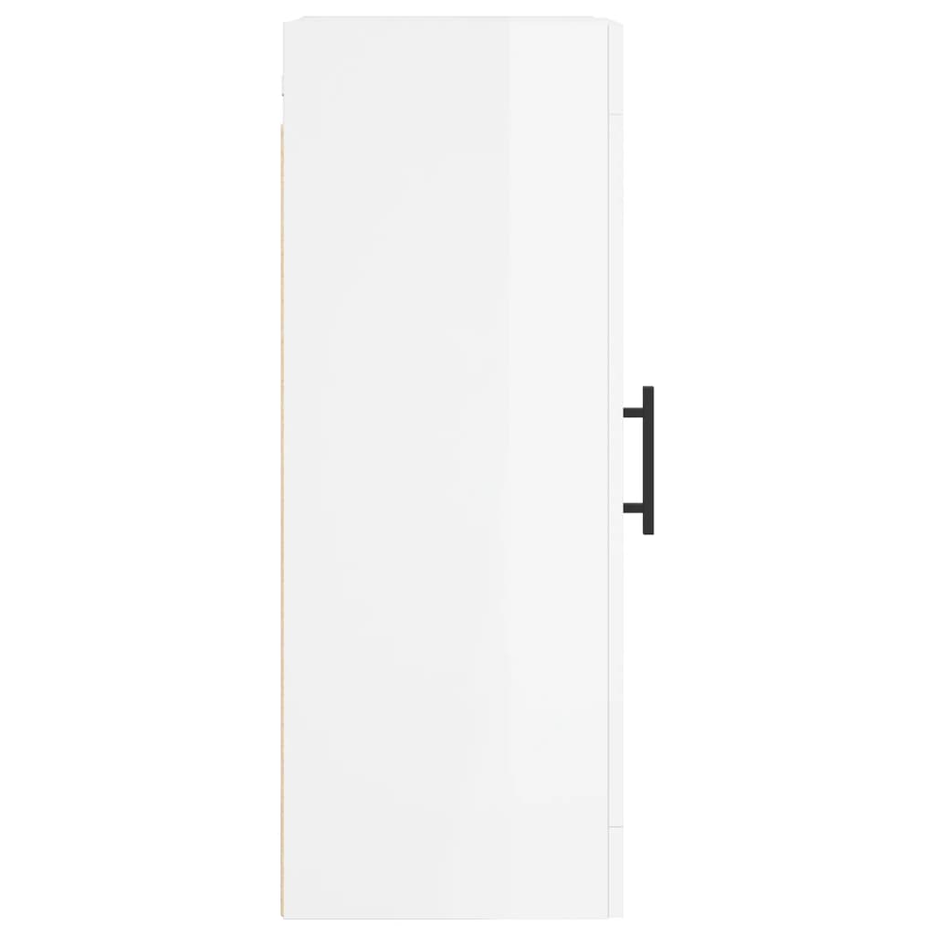 Mobile Parete Bianco Lucido 34,5x34x90 cm in Legno Multistrato - homemem39