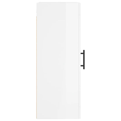 Mobile Parete Bianco Lucido 34,5x34x90 cm in Legno Multistrato - homemem39
