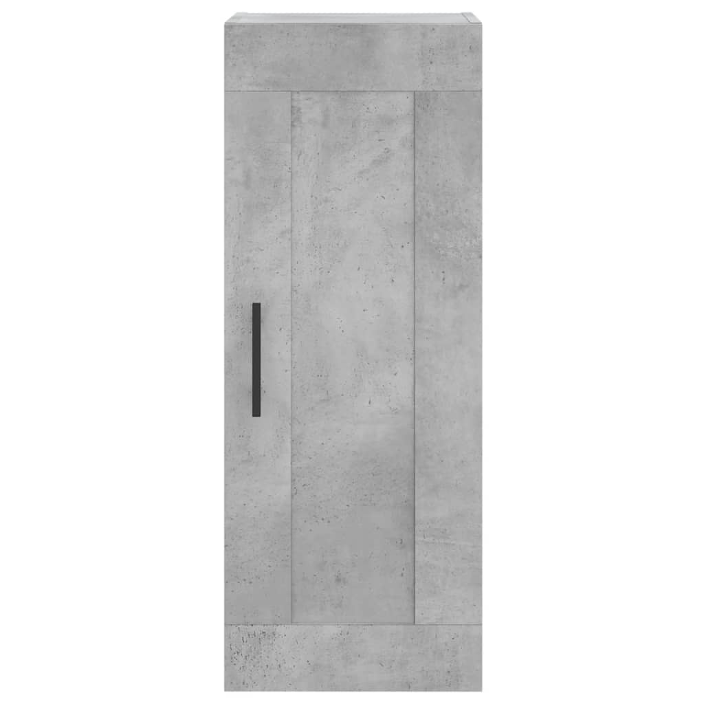 Mobile a Parete Grigio Cemento 34,5x34x90 cm Legno Multistrato