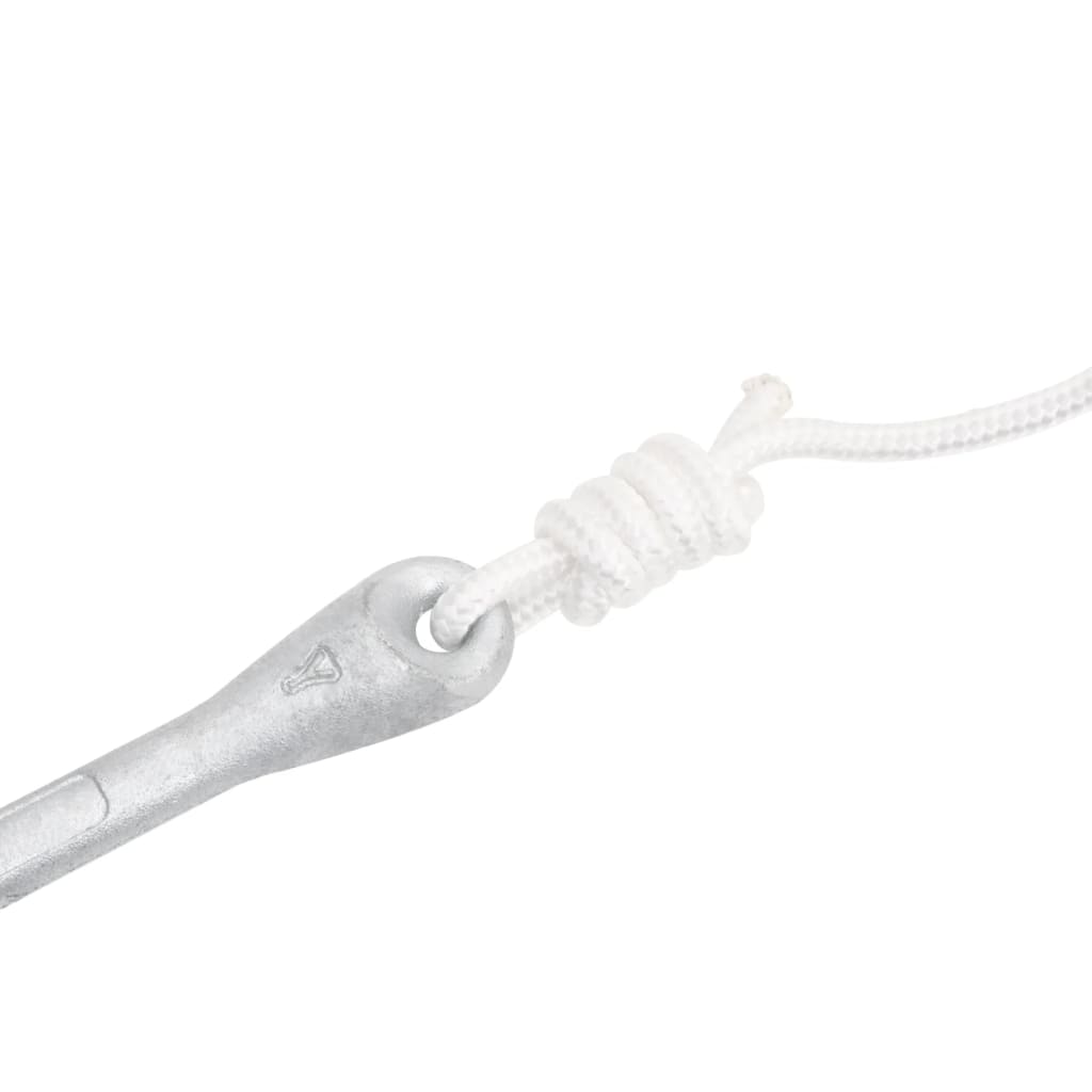 Ancora Pieghevole con Corda Argento 1,5 kg in Ferro Malleabile - homemem39