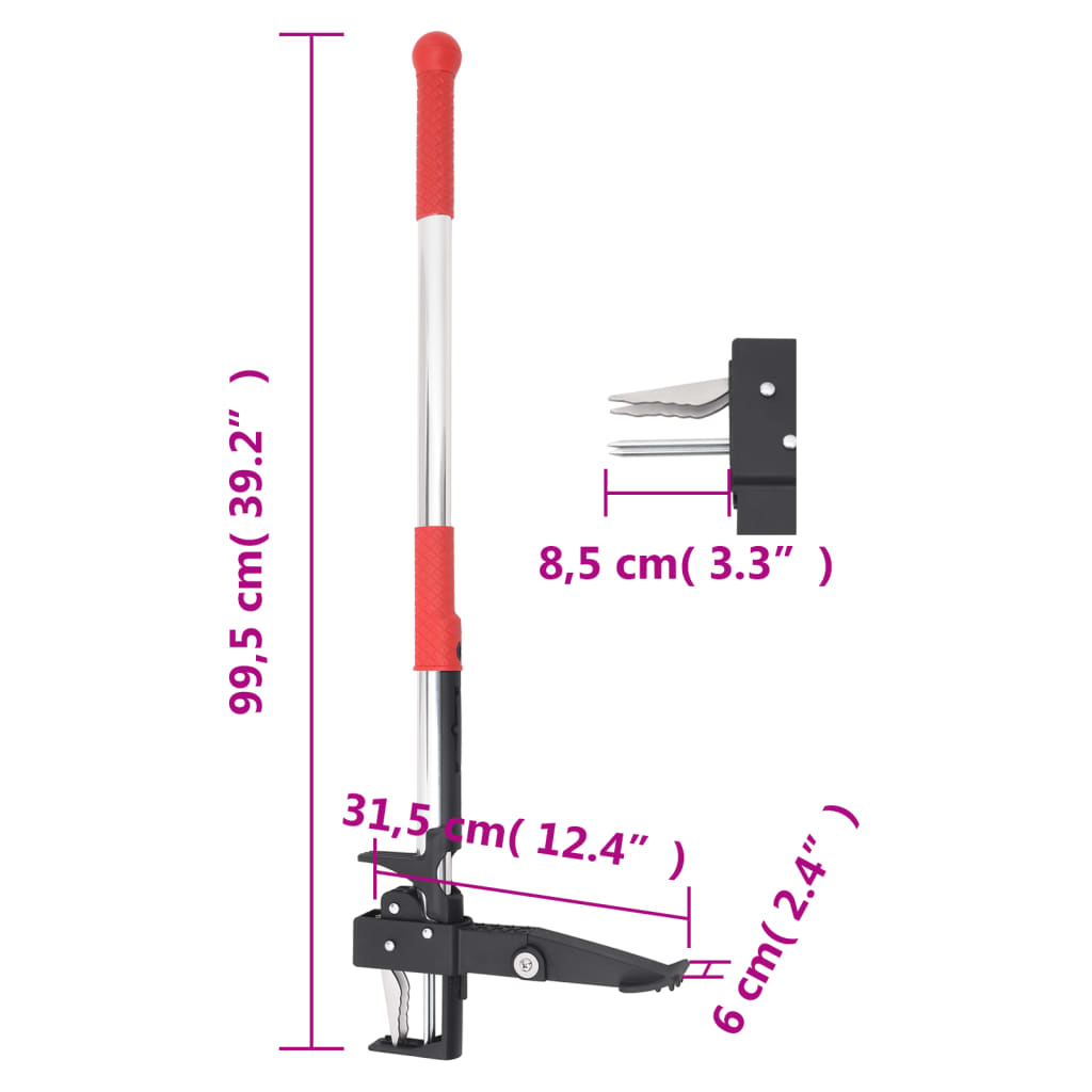 Rimuovi Erbacce Rosso e Argento 99,5 cm in Alluminio Anodizzato | homemem39