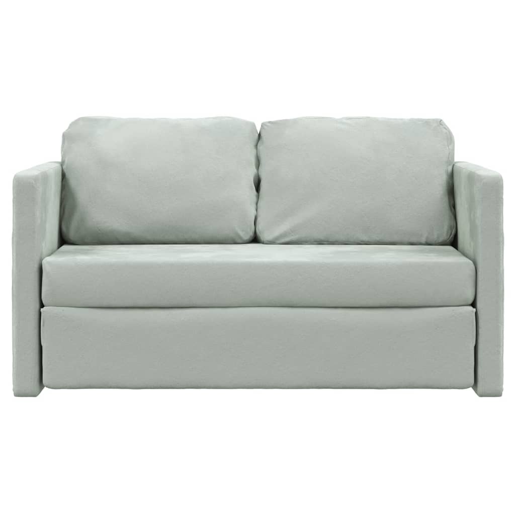 Floor Sofa Bed 2 in 1 Light Gray 122x204x55cm Velvet