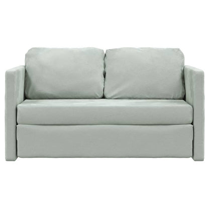 Floor Sofa Bed 2 in 1 Light Gray 122x204x55cm Velvet