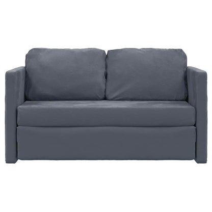 Divano Letto da Terra 2 in 1 Grigio Scuro 122x204x55 cm Velluto - homemem39