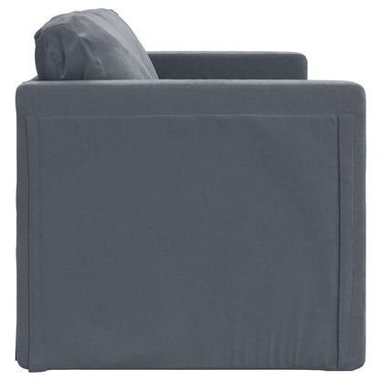 Divano Letto da Terra 2 in 1 Grigio Scuro 122x204x55 cm Velluto - homemem39