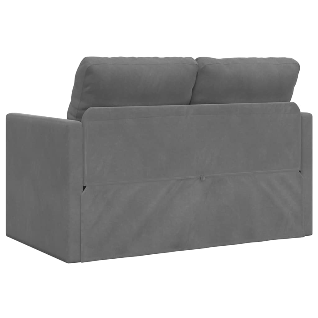 Divano Letto da Terra 2 in 1 Grigio Scuro 122x204x55 cm Velluto | homemem39