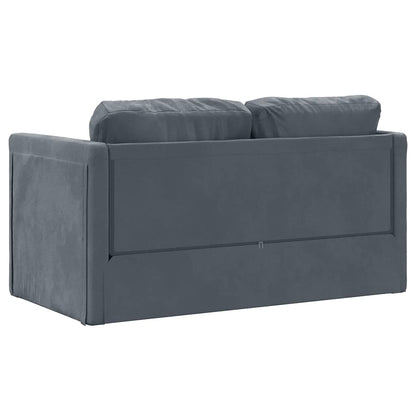 Divano Letto da Terra 2 in 1 Grigio Scuro 122x204x55 cm Velluto - homemem39