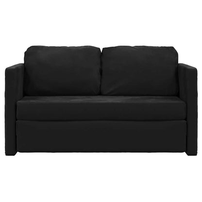 Divano Letto da Terra 2 in 1 Nero 122x204x55 cm Velluto | homemem39