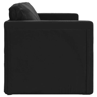 Divano Letto da Terra 2 in 1 Nero 122x204x55 cm Velluto - homemem39