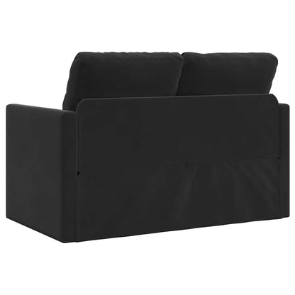 Divano Letto da Terra 2 in 1 Nero 122x204x55 cm Velluto | homemem39