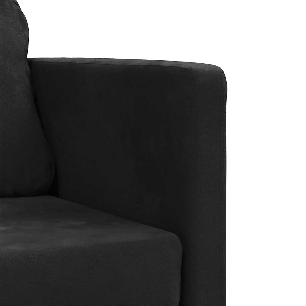Divano Letto da Terra 2 in 1 Nero 122x204x55 cm Velluto - homemem39