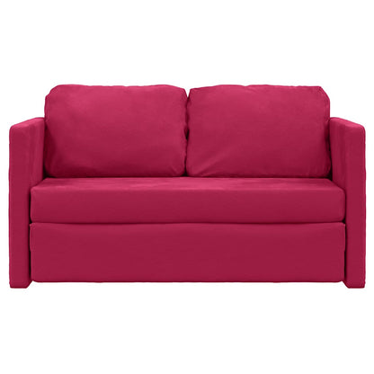 Divano Letto da Terra 2 in 1 Rosso Vino 122x204x55cm Velluto | homemem39