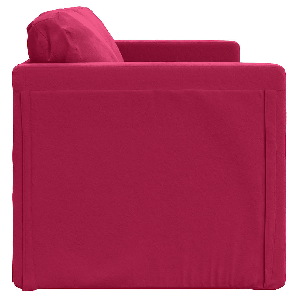 Divano Letto da Terra 2 in 1 Rosso Vino 122x204x55cm Velluto | homemem39