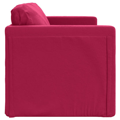 Divano Letto da Terra 2 in 1 Rosso Vino 122x204x55cm Velluto | homemem39